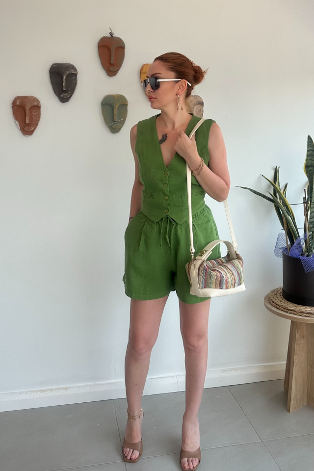 Yeşil Yelek Şort Takım