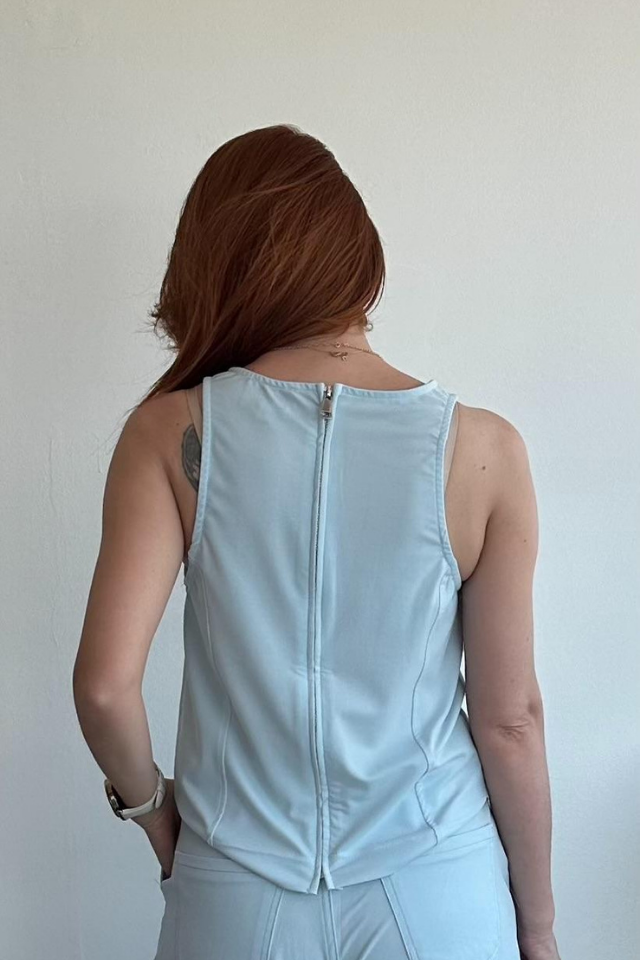 Bebe Mavisi , Kemerli Bluz  Pantolon Takım