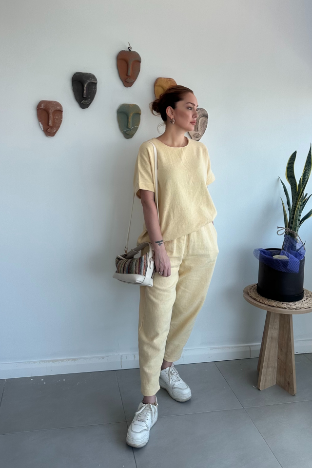 Sarı Salaş Keten Takım