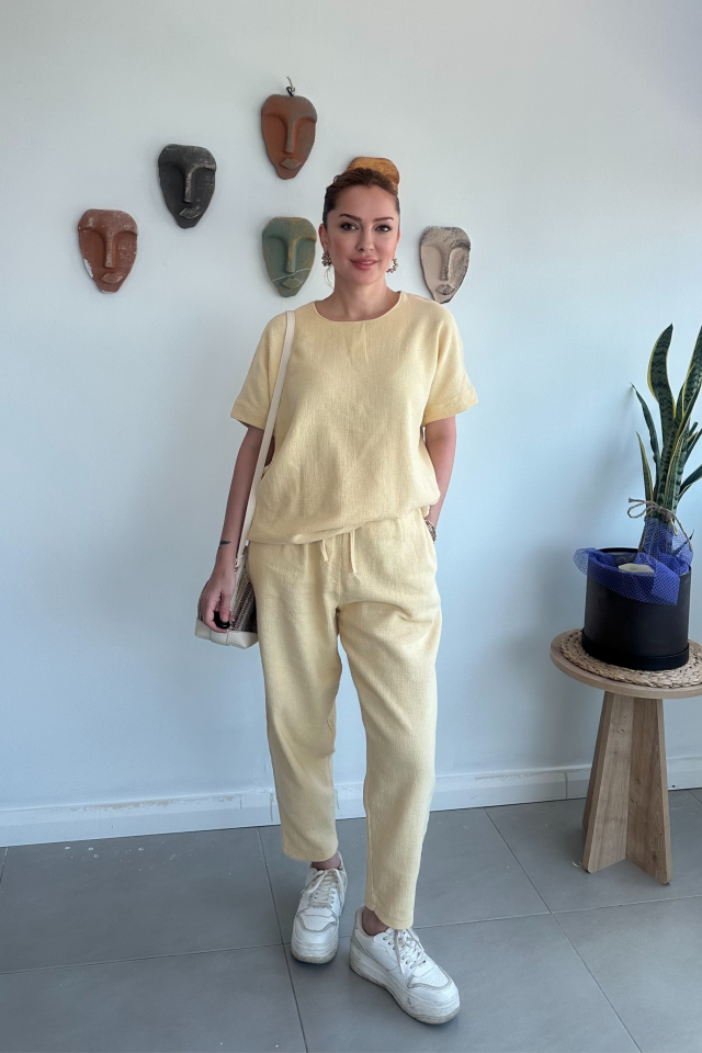 Sarı Salaş Keten Takım