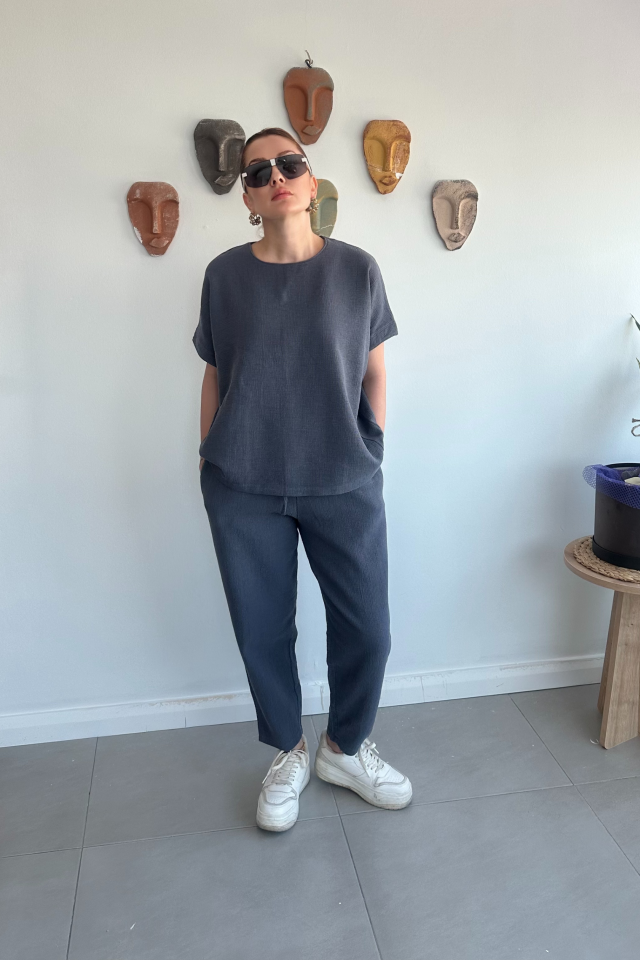 Antrasit Salaş Keten Takım