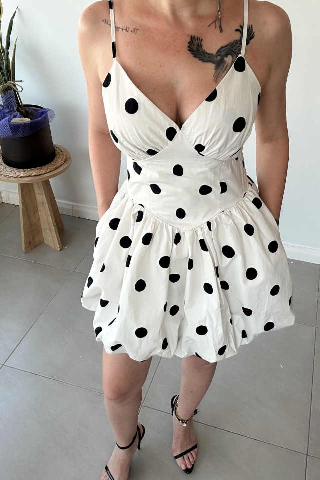 Puantiyeli Balon Elbise