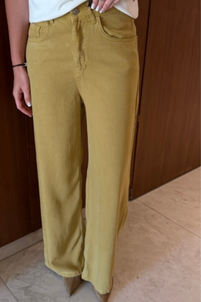 Olive , Yumuşacık Tencel Jean Pantolon