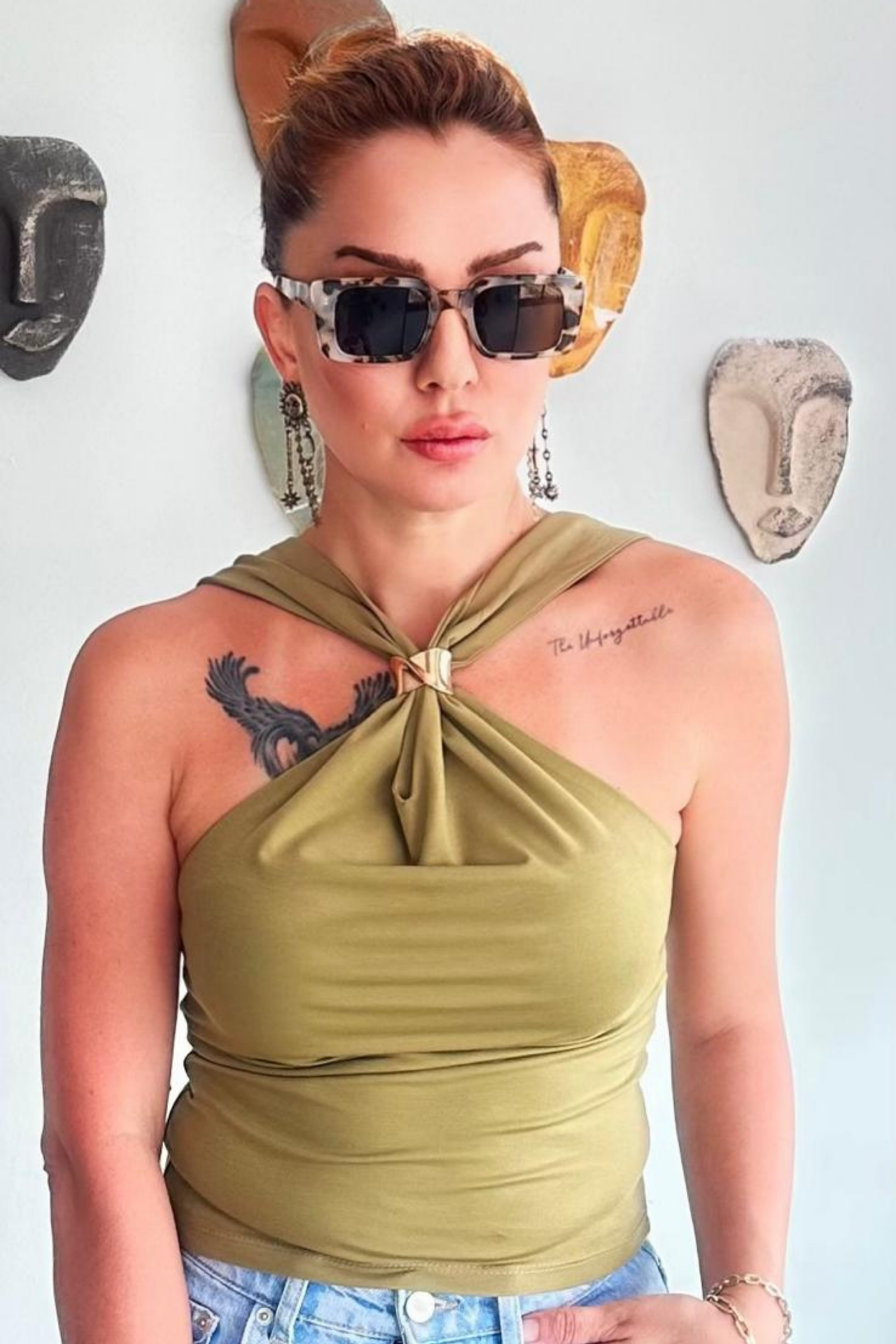 Çağla Gold Aksesuarlı  Bluz