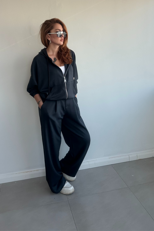 Antrasit Orjinal Marka Kapşonlu  Eşofman Takım