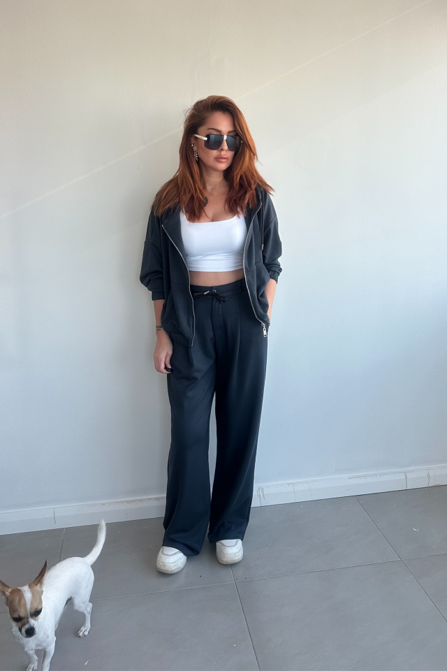 Antrasit Orjinal Marka Kapşonlu  Eşofman Takım