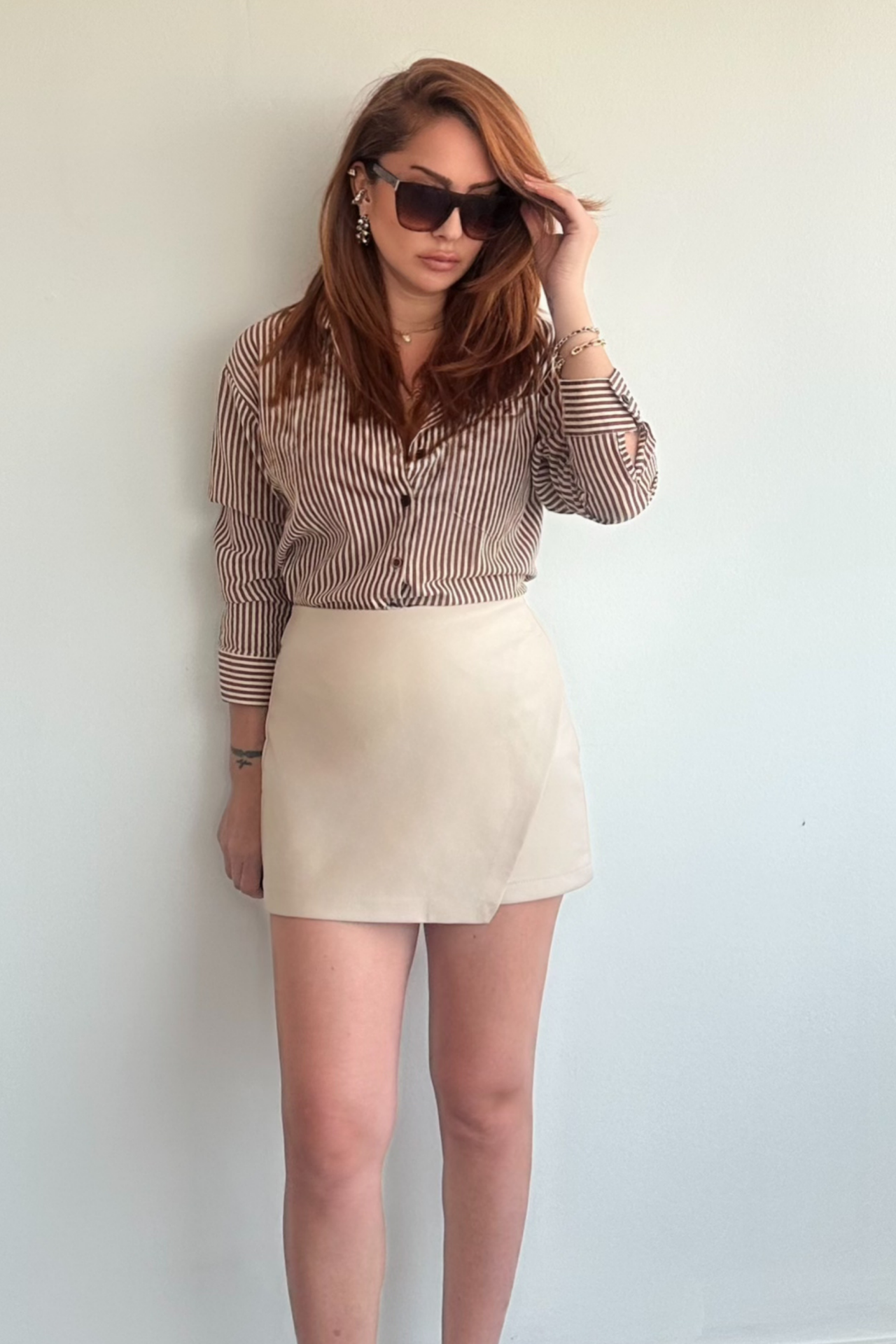 Taş Deri Şort Etek