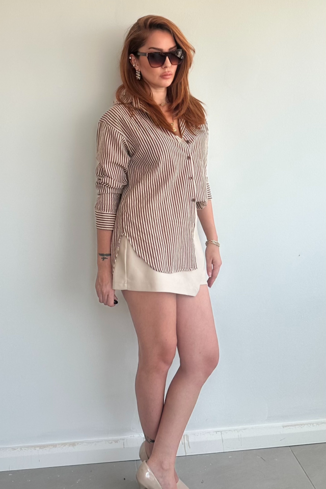 Taş Deri Şort Etek