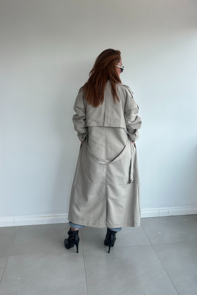 Bej Uzun Trenchcoat