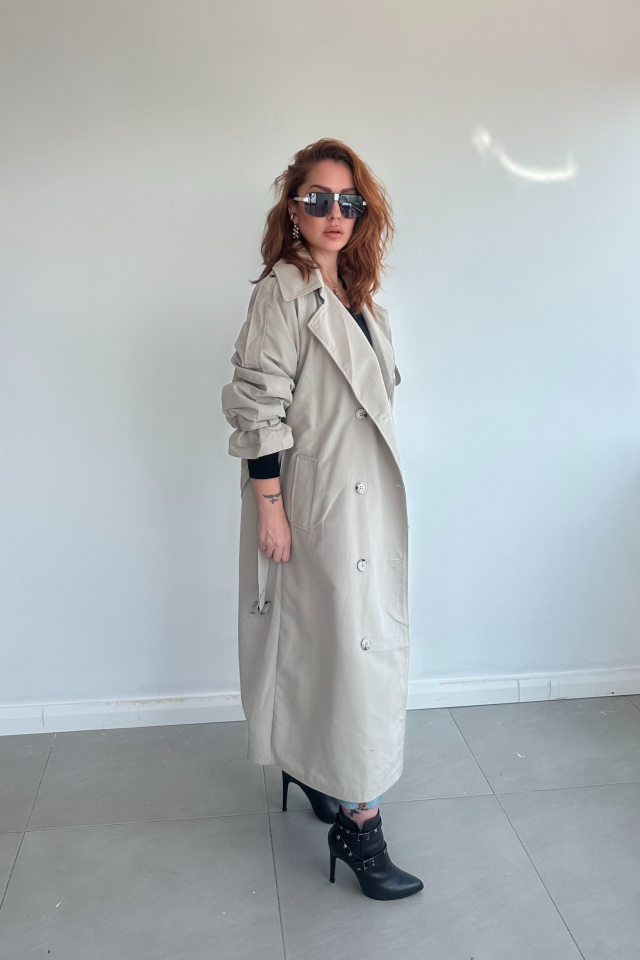 Bej Uzun Trenchcoat