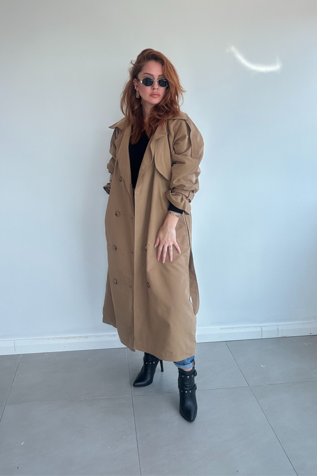 Camel Uzun Trenchcoat