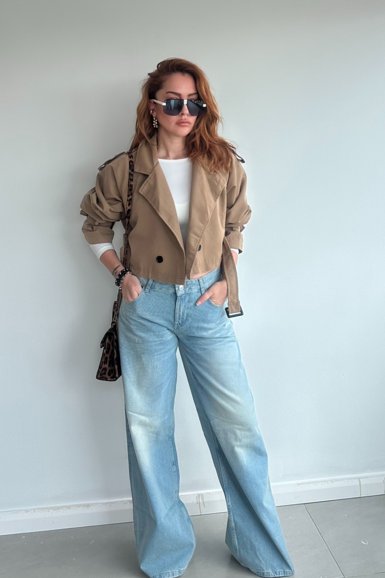 Camel Kısa Trenchcoat