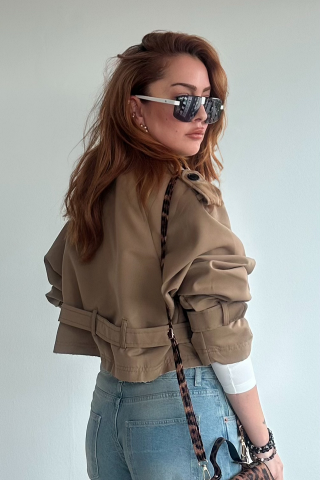 Camel Kısa Trenchcoat