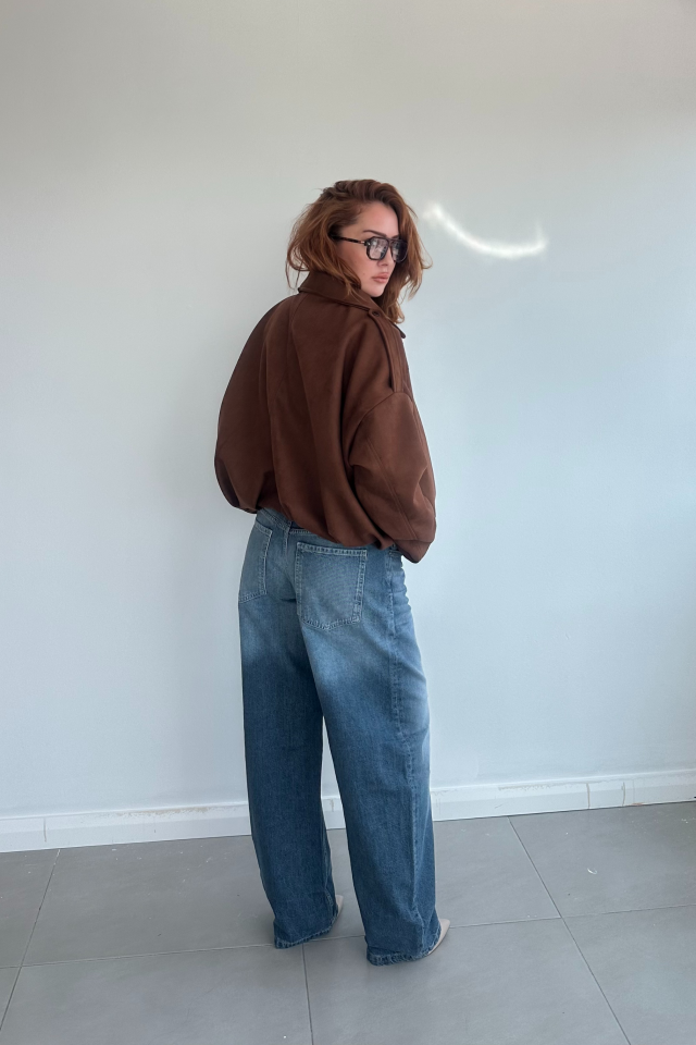 Süet Kahverengi Bomber Ceket