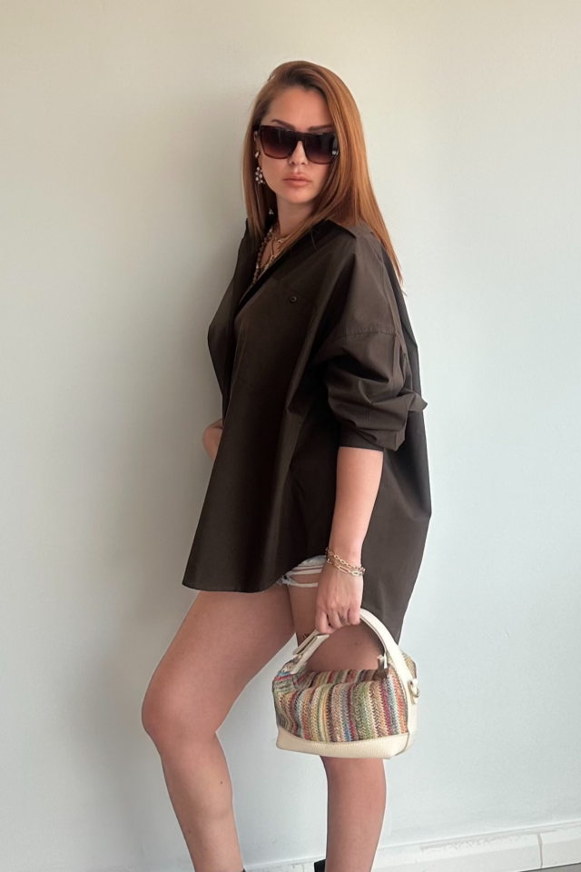 Kahverengi Tek Cepli Gömlek