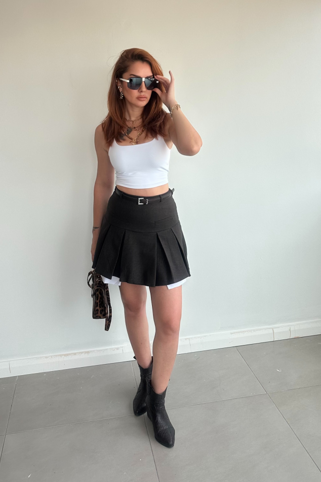 Kahverengi Ekose Etek