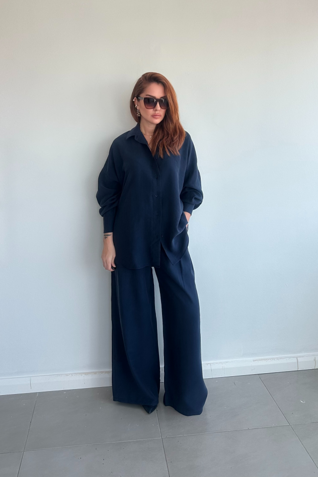 Lacivert Pantolon Gömlek Takım