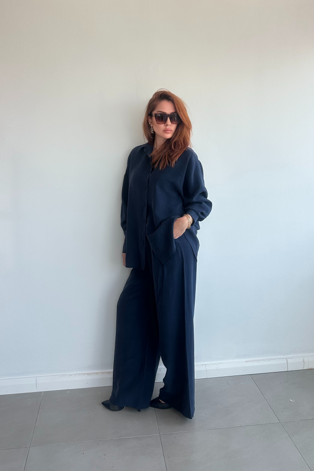 Lacivert Pantolon Gömlek Takım