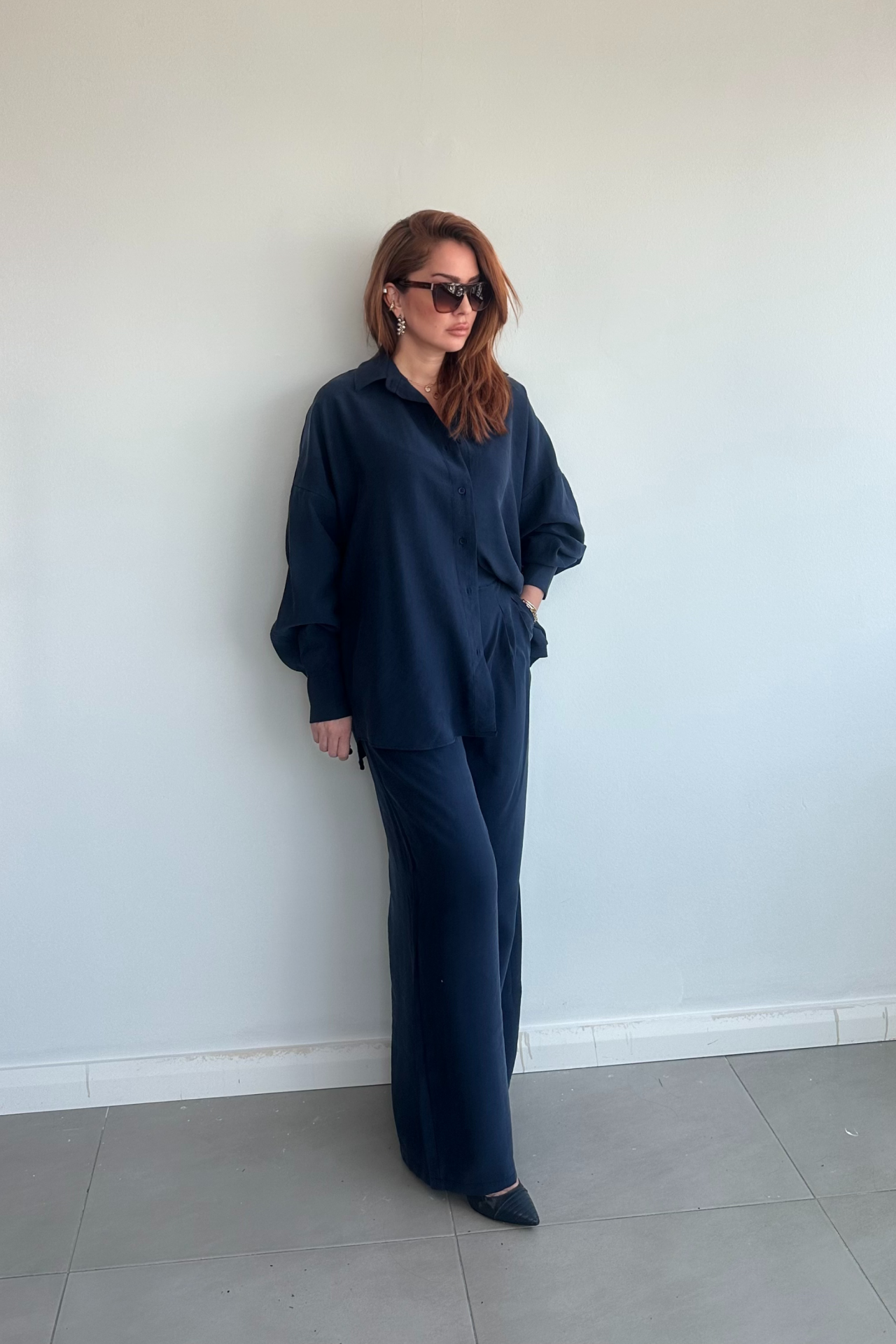 Lacivert Pantolon Gömlek Takım