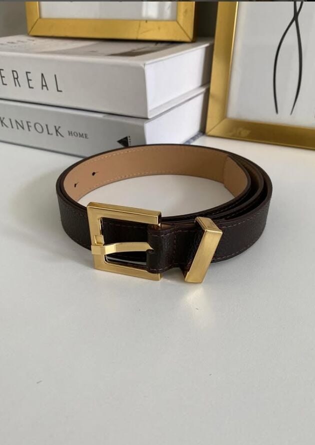 Gold Tokalı Kahverengi Kemer