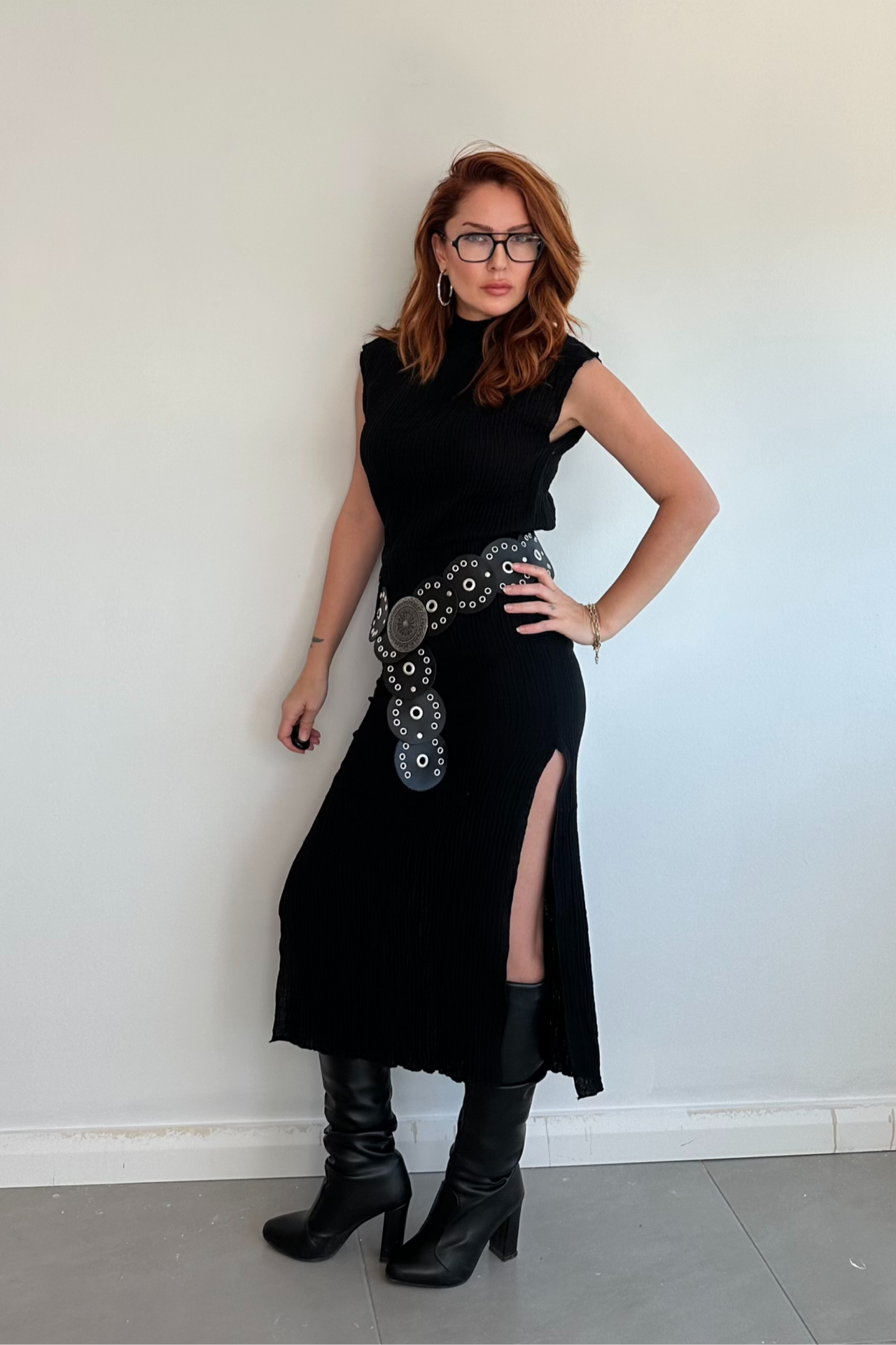 Yandan Yırtmaçlı Uzun Elbise