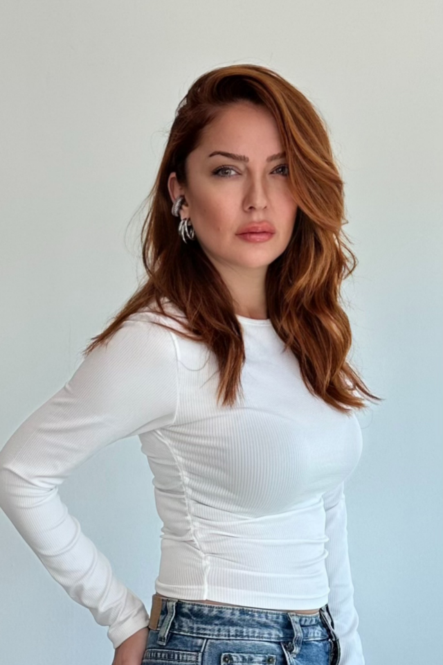 Beyaz Yanları Büzgülü Bluz